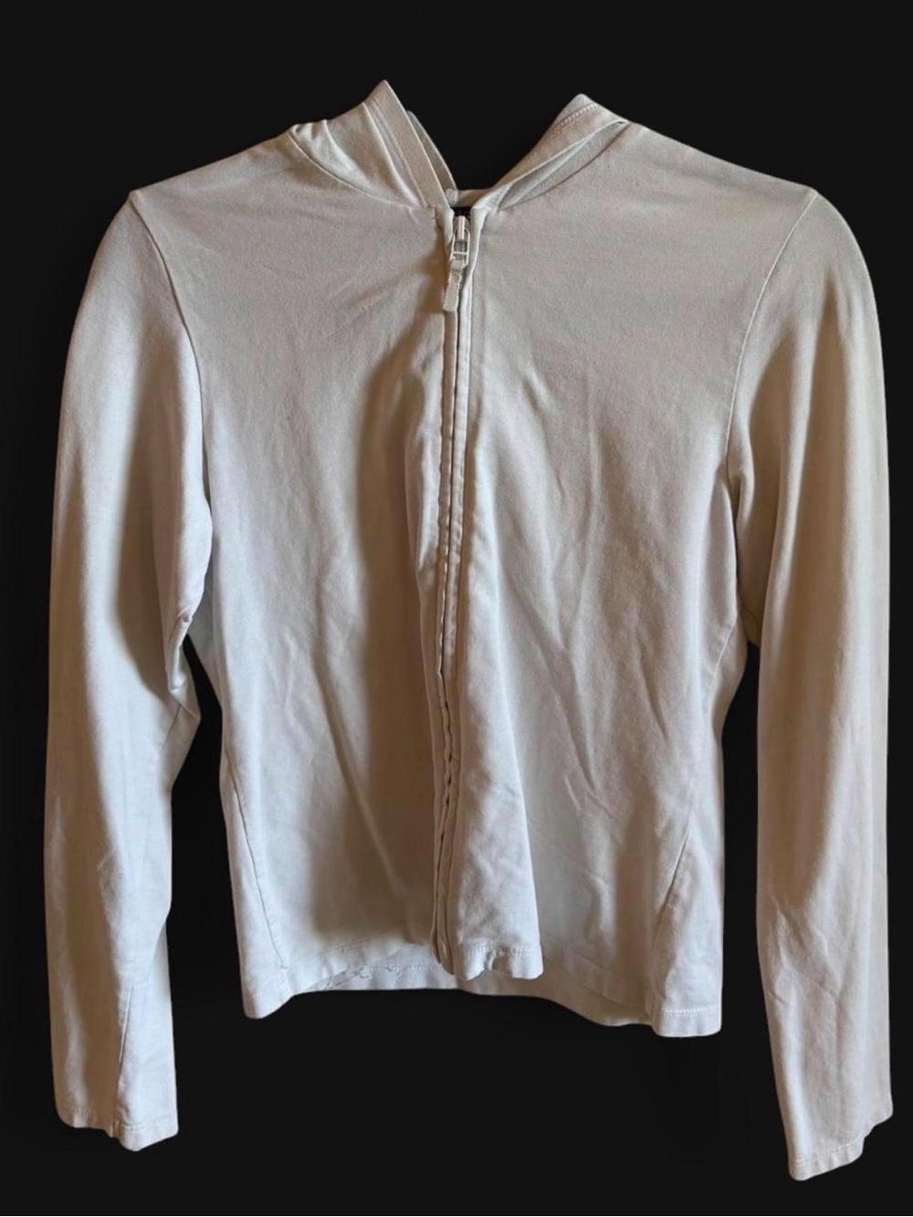 GAP Cream Full-Zip Stretch Hoodie